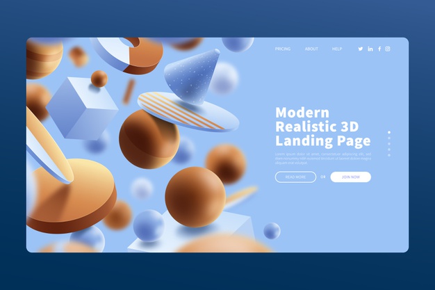 3D landing page