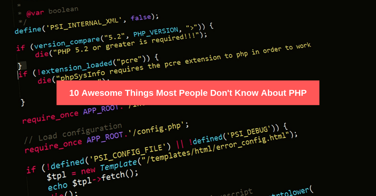 Most People Don't Know About PHP