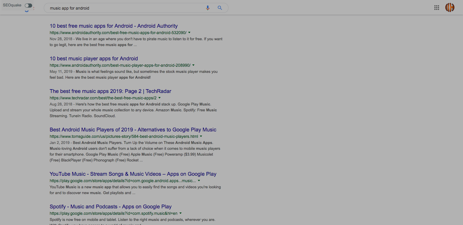 google search music app