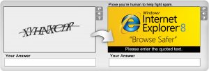 Ad-injected captcha