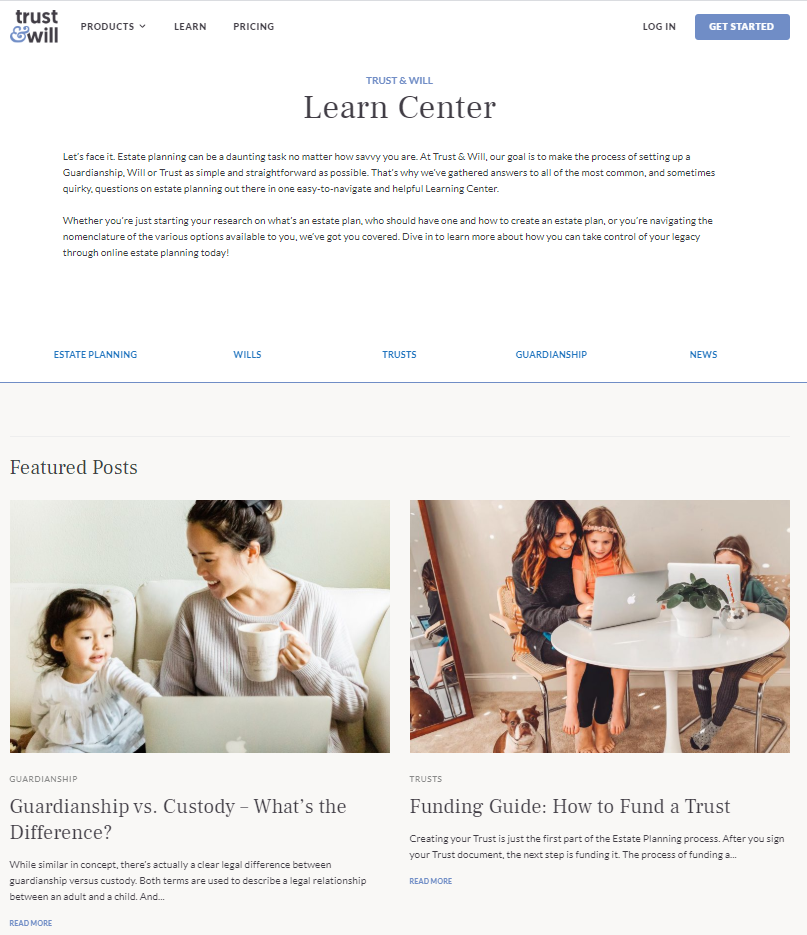 learn center content