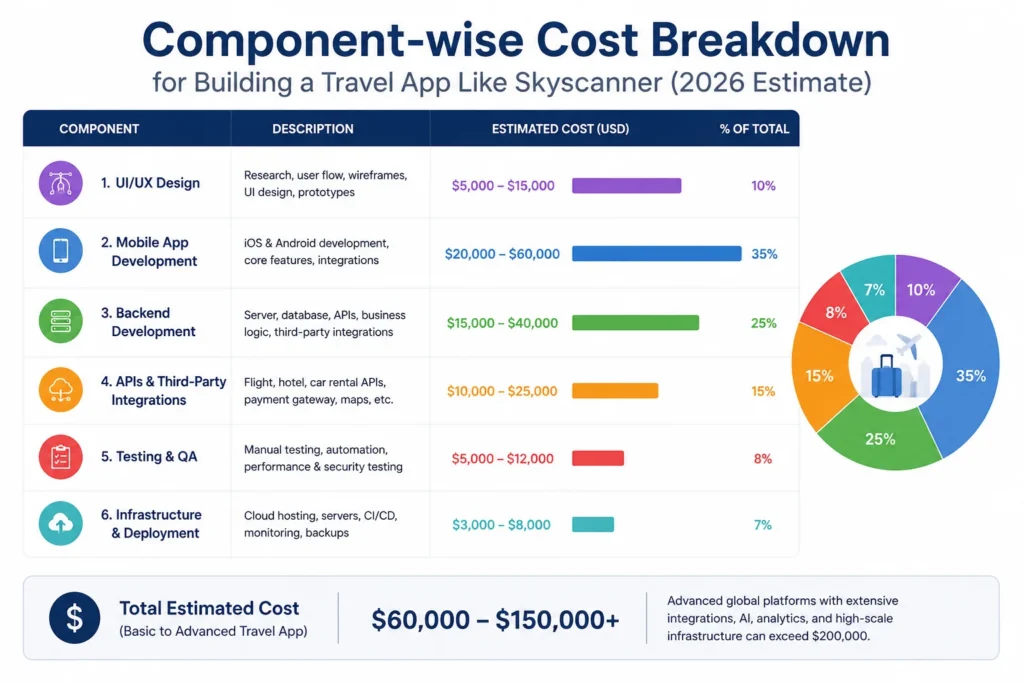 Travel app development cost breakdown Travel app development cost breakdown